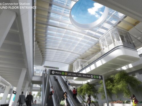 A rendering of the conjunction between the Metro and LAX