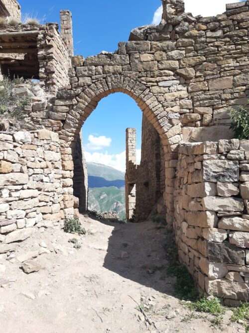 Archway marking the center of the village.