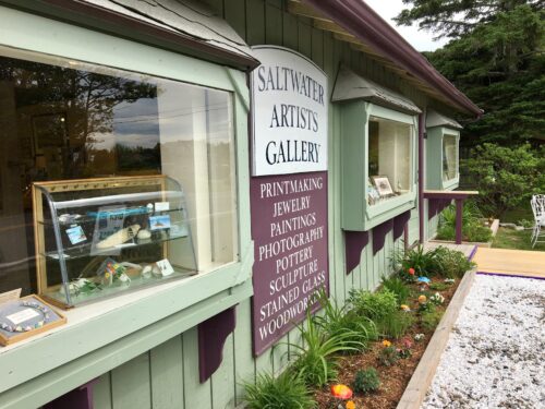 Stop in Saltwater Artists Gallery on the way to Pemaquid Point Lighthouse