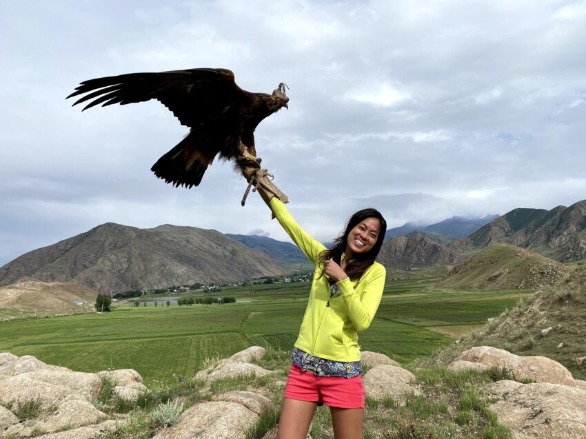 The eagles weighed around 5kg each and could sense if they were being held by their trainer or someone they didn't know.