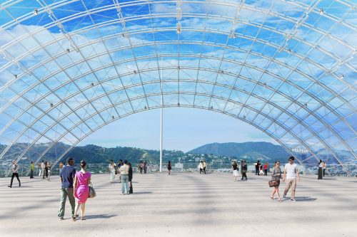 The view from the Dolby Family Terrace photo ©Renzo Piano Building Workshop ©Academy Museum Foundation Image from Cristiano Zaccaria