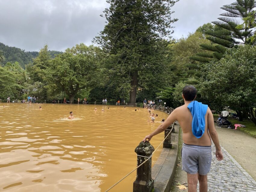 Floating in the copper colored waters of thermal springs in a popular bathing area of Terra Nostra Park was a pleasant way spend an afternoon on Terceira Island in the Azores, Portugal.