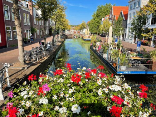 DEFLT, Netherlands is famous for its blue and white pottery that looks like porcelain and can be found in dozens of shops. The rest of the town is a knockout with canals, cafes, and historic buildings and windmills.