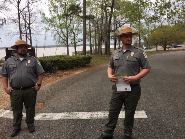 Friendly park rangers at Santee Cooper park in South Carolina.