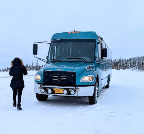Our Tour Bus for our Dalton Highway Road Trip to Coldfoot Alaska