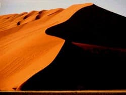 Dunes in Sossusvlei National Park, viewed from a hot air balloon at sunrise