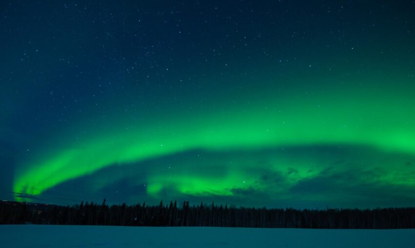 The season to view the northern lights near Fairbanks runs from August 1 to April 1. aurora
