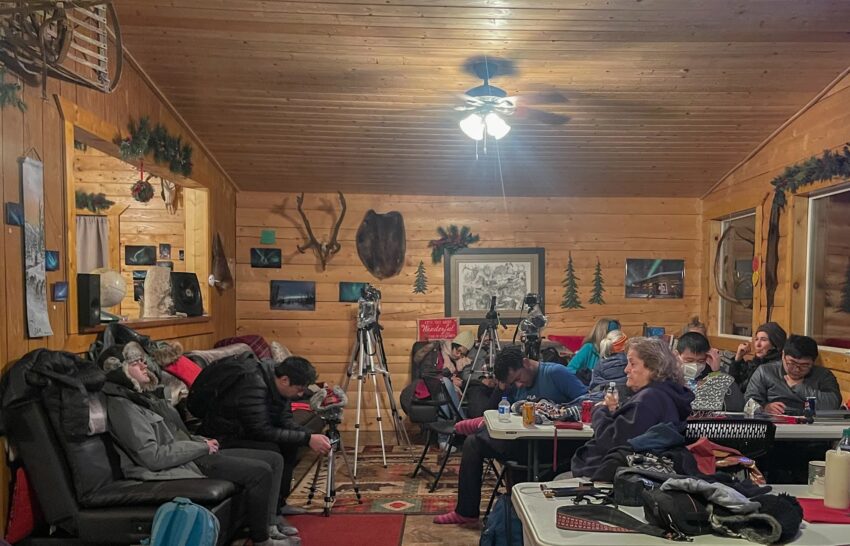 Waiting on the northern lights requires long nights of patience, and is best done hanging out in a warm lodge, yurt, or cabin.