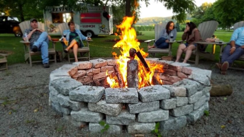 Grovedale Winery's firepit.