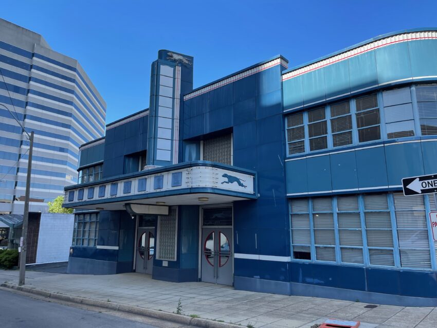 The former Greyhound bus station that was once segregated in downtown still retains its classic mid-century look.