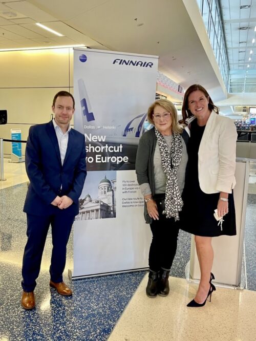 At the gate with Pasi Kuusisto, Finnair's Director of Business Operations, North America and Caroline Borawski, Finnair's General Manager, North America 
