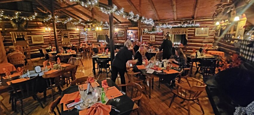 Dining in the Log Cabin on Route 6 in the Endless Mountains of PA