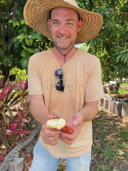 8. Patrick Garvey Offers A Taste Of A Velvet Apple At Grimal Grove ©Jeanine Consoli