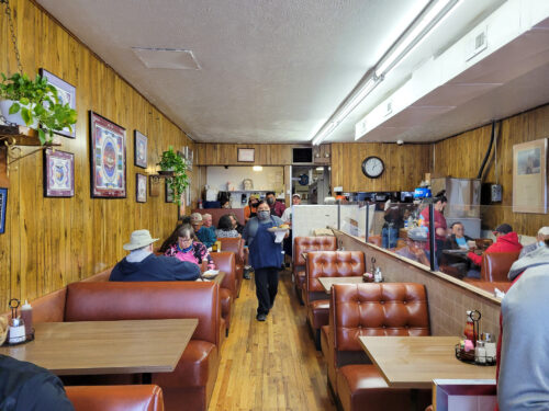 Try the green chiles at Jerry's Cafe, in Gallup New Mexico.