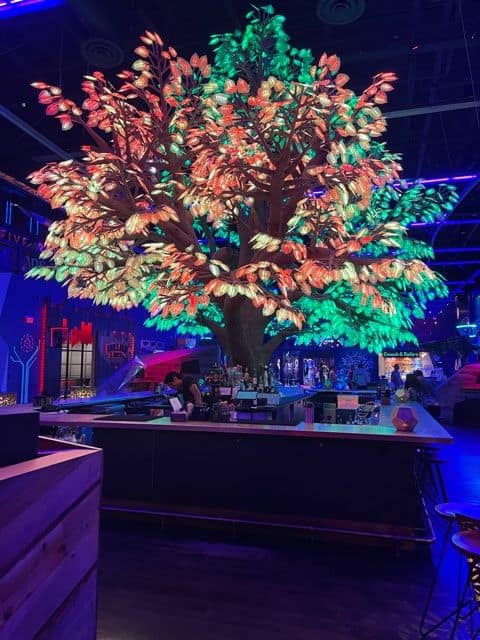 Dazzling tree in Area 15 in Las Vegas.