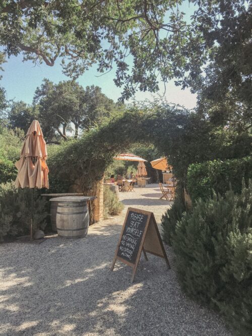 An inviting entrance to Sunstone Winery's tasting area in Santa Ynez Valley California. 