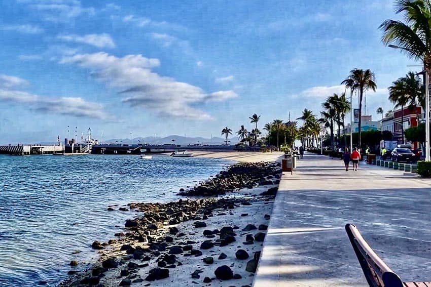 The wide stone Malecon is the perfect spot for a morning power walk in La Paz. S. Kurtz