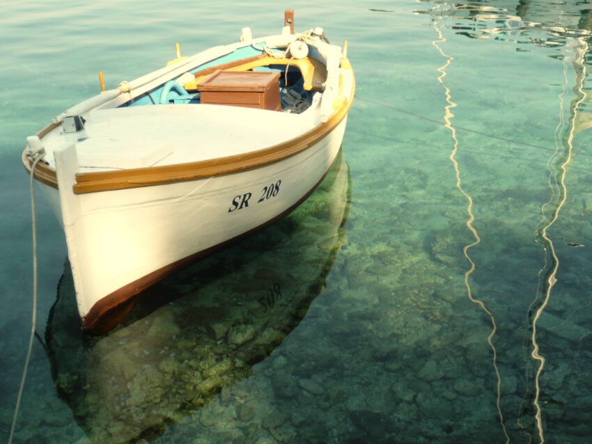 Small Boat at Pomena Harbor on Mljet Croatia