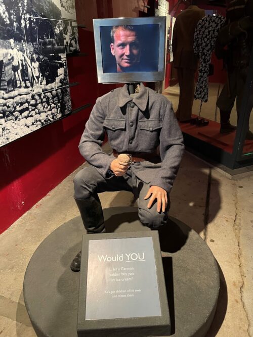 would you have been a collaborator to the Germans? That's the question at the Jersey War Tunnels museum. Something as simple as a German soldier offering you an ice cream. Would you accept it?