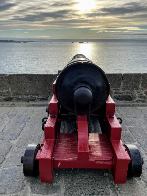 You can walk the walls of Saint-Malo, which are about a mile long on the ramparts, with an amazing town of twisting cobblestone streets and cafes inside in the old town.