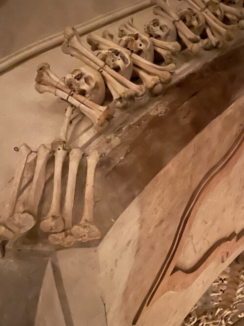 Familiar bones at the Sedlec Ossuary in Kutna Hora.