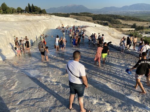 The basins ranged in size, some were small ponds while others spanned nearly the entire walkway.