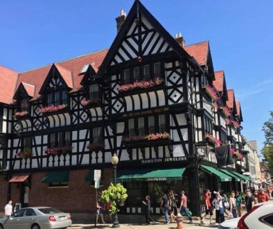 Nassau Street is the center of Princeton, New Jersey. Max Hartshorne Photos