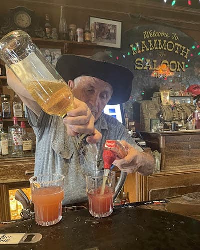 bartender at Mammoth Saloon