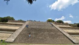 Reconstructed side of the Great Pyramid of Cholula.