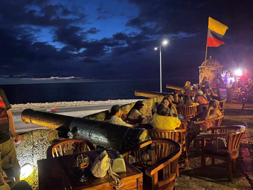 The 11 km of walls of Cartagena are studded with cannons, many of which have been incorporated into bars and restaurants.