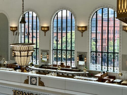 The Cooper Lounge overlooking the Great Hall was my favorite spot at Denver Union Station.