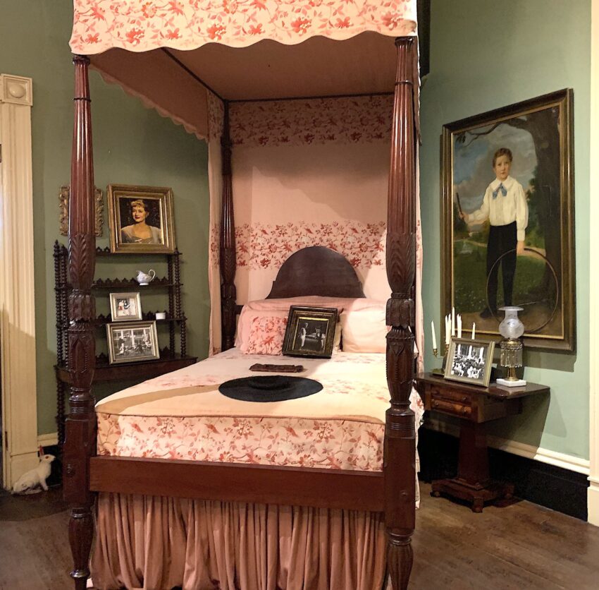 The bedroom where Bette Davis slept while filming at Houmas House.