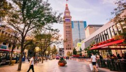 The 16th Street Mall is a pedestrian-friendly tree-lined promenade © Rebecca Todd—Visit Denver photo