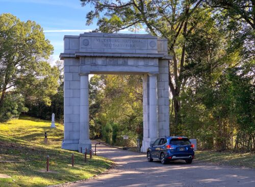 The entrance to Vicksburg National Military Park in Mississippi.