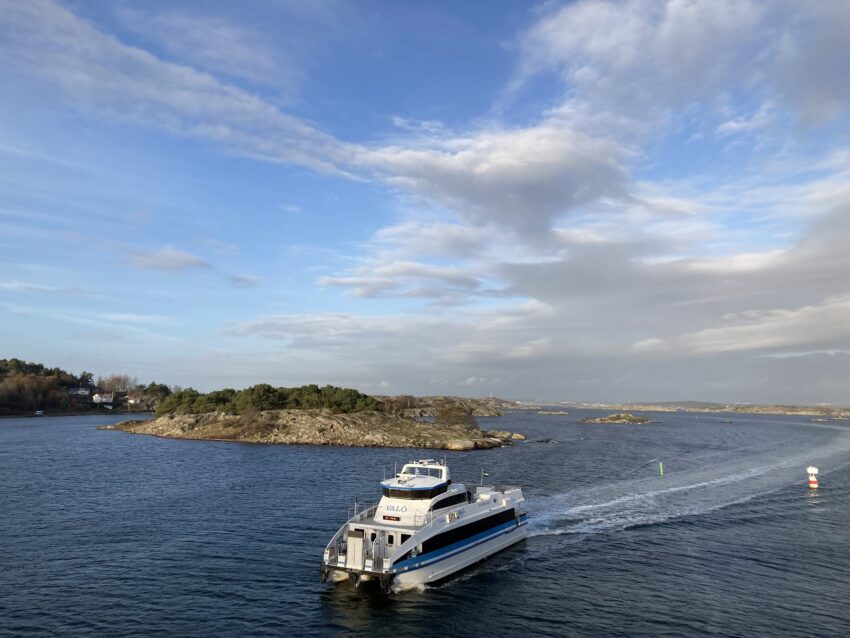 Heading to Donso, near Gothenburg, Sweden, by ferry. 