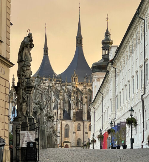  The Cathedral in Kuta Hora is distinctive with these pointy towers.