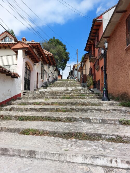 On Cristobal Colon Street, one of the many staircases that lead up from the city into the mountains