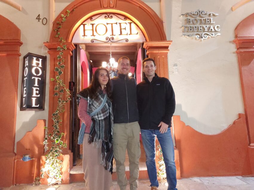 The author with his new friends Lukas and Tanya, who came to Chiapas from Germany to soak up the positive energy