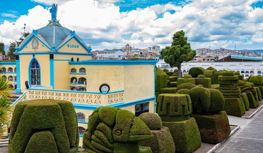 The José María Azael Franco Guerrero Cemetery in Tulcan, Ecuador, is filled with over 300 topiaries sculpted from cypress trees.