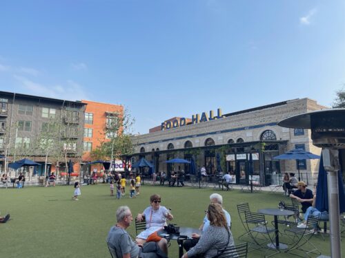 The Pearl, a converted former brewery, has many restaurants, cafes and shops plus a food hall and every Saturday there is a farmer's market here. 