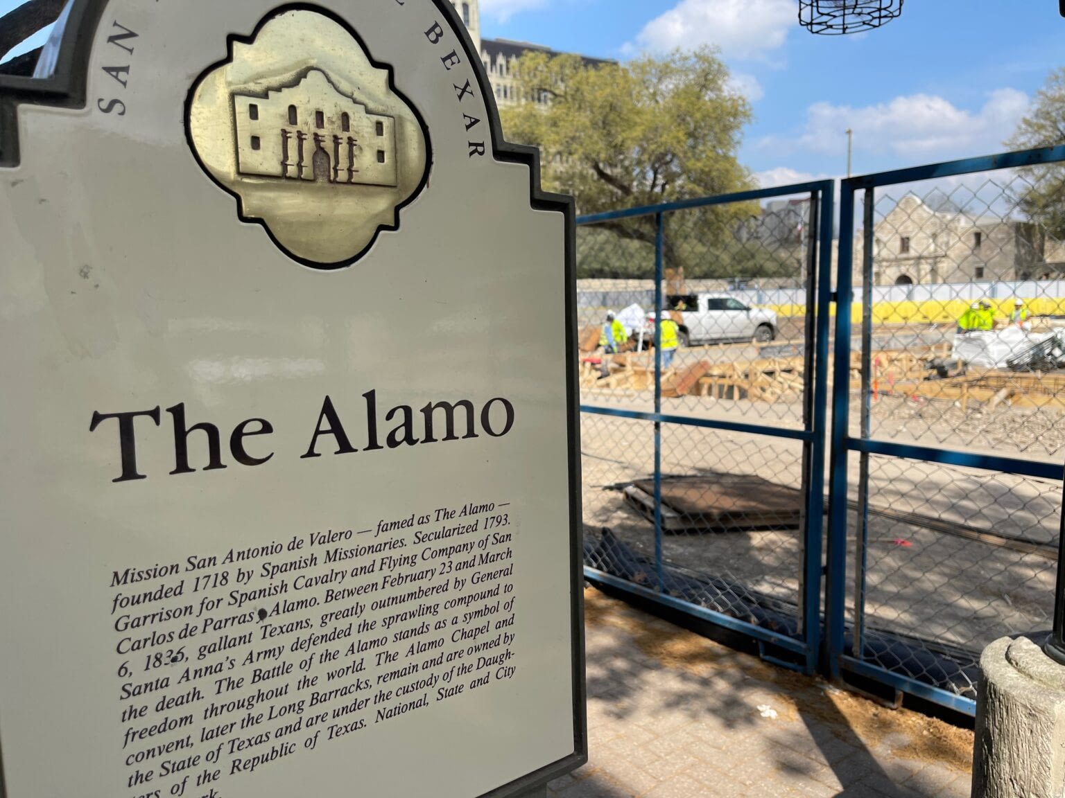 A new park is being built near the Alamo Church in San Antonio