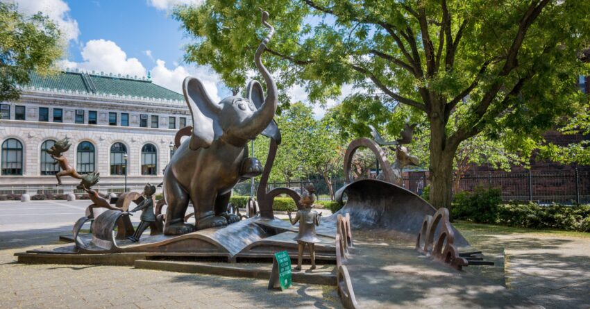 Horton Hears a Who at the Dr Suess Sculpture Garden in Springfield MA