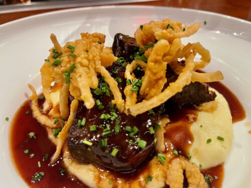 Tender short ribs over mashed is a great choice at 18 Oaks at JW Marriott San Antonio.