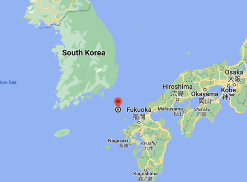 Japan's border islands between Korea and the lower part of Japan
