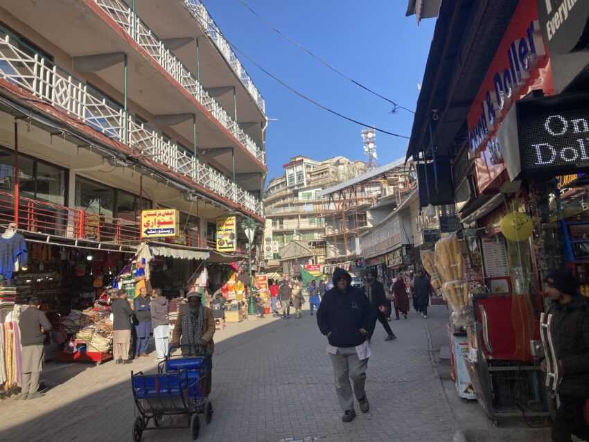 busy shopping street