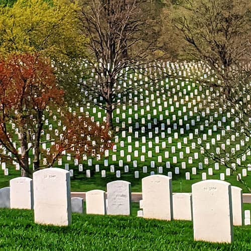 The U.S. government will provide, at no cost to the estate of the deceased, an upright, white marble headstone that is 4 inches deep, 13 inches wide and 42 inches tall