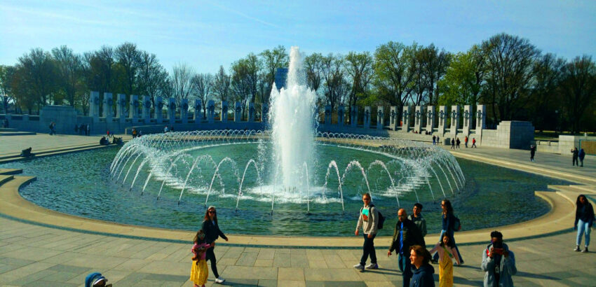 The Rainbow Pool is the Center Piece of the World War II Memorial