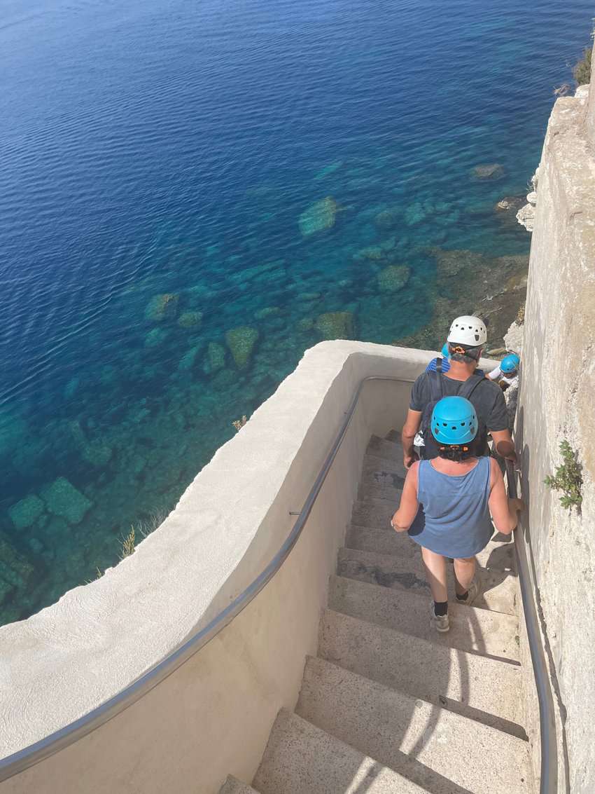 Heading for an adventurous hike in Bonifaccio, Corsica. 