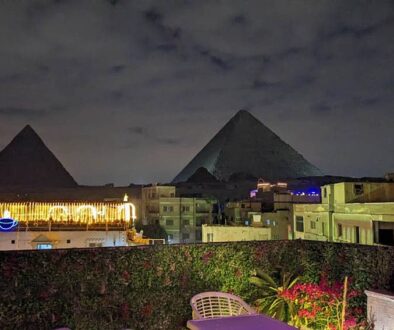 Our amazing view from our very inexpensive hotel room in Giza