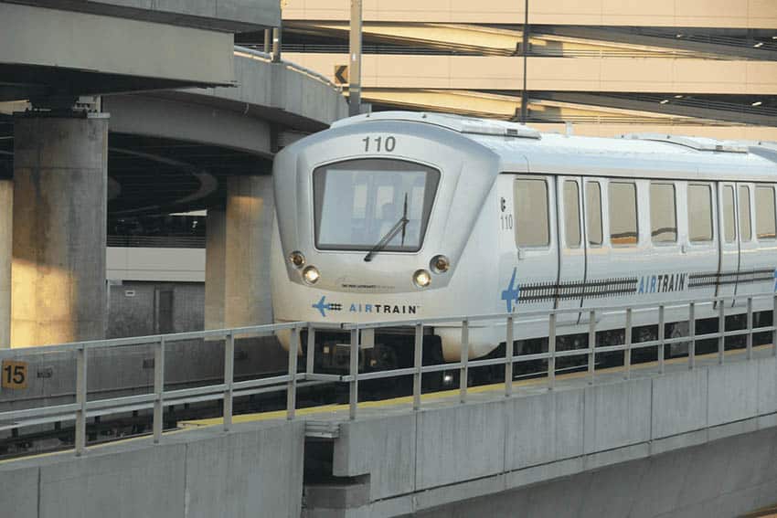 How to get to JFK Airport: Take the JFK Airtrain. Ad Meskens photo.